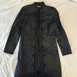 MELANIE LYNE GENUINE LEATHER COAT